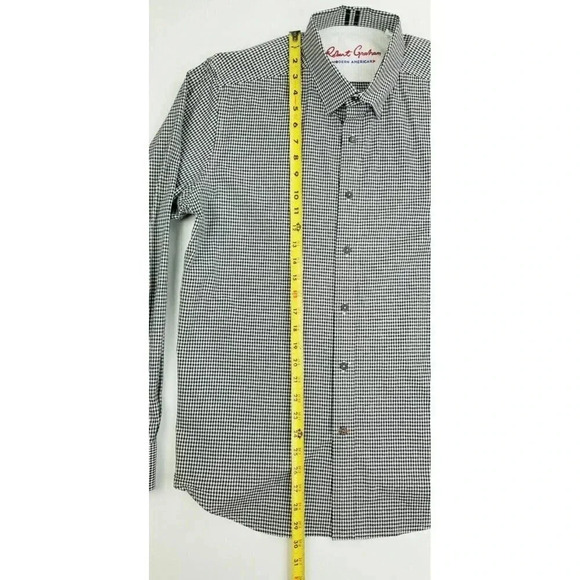 Robert Graham Modern America Tailored Fit Size Medium Men's Black White Check - Picture 9 of 11